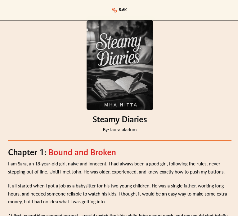 Chapter reader with free preview chapters, then unlock the rest with coins